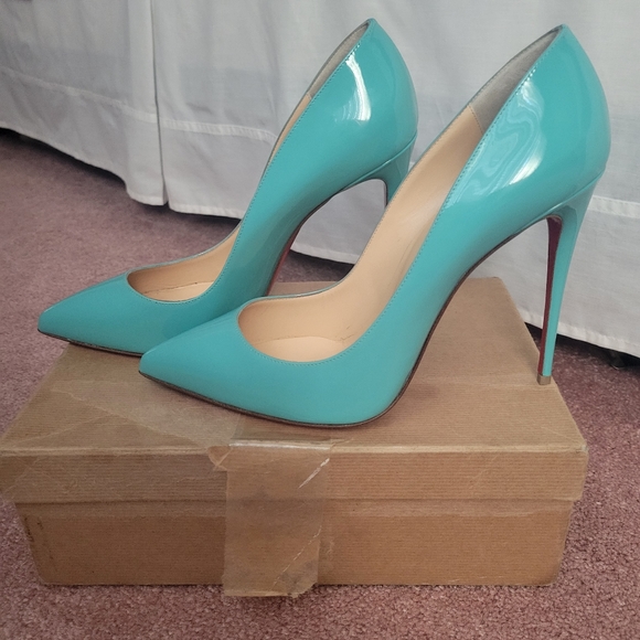 Christian Louboutin Shoes - Christian Louboutin Pigalle Follies Patent Leather Cristaline Blue 42